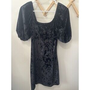 Black Crushed Velvet Dress Size Medium